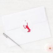 Scarlet Red Tennis Ronde Sticker (Envelop)