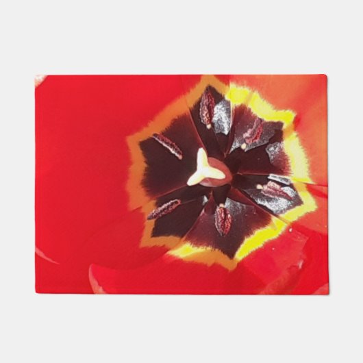 Scarlet Red Tulip Deurmat (Voorkant)