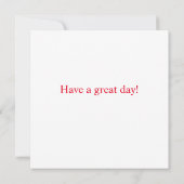 Scarlet Red Tulip Flat Birthday Kaart (Achterkant)