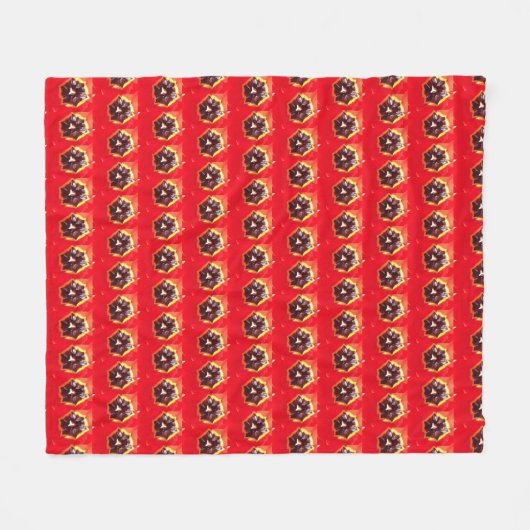 Scarlet Red Tulip Fleece Blanket (Voorkant (Horizontaal))