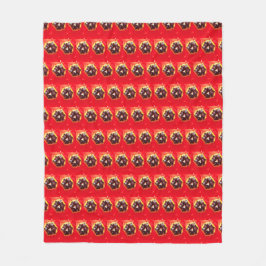 Scarlet Red Tulip Fleece Blanket Deken