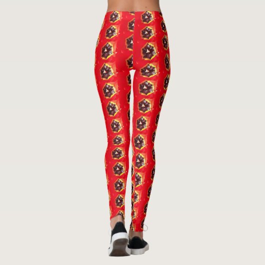 Scarlet Red Tulip Leggings (Achterkant)