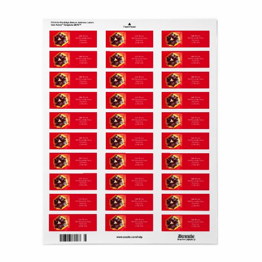 Scarlet Red Tulip Return Address Labels (Full Sheet)