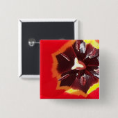 Scarlet Red Tulip Vierkante Button 5,1 Cm (Voorkant /achterkant)