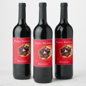 Scarlet Red Tulip Wine Label Wijn Etiket (Flessen)