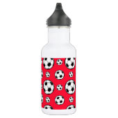 Scarlet Red & White Voetbal Pattern Waterfles (Rechts)