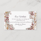 Scarlet Rode Winter Krans Bloemen Bruiloft Website Informatiekaartje (Voorkant)