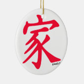 Scarlet rood Chinees familie karakter Keramisch Ornament (Rechts)