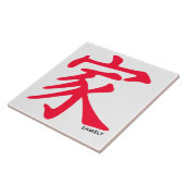 Scarlet rood Chinees familie karakter Tegeltje (Zijkant)