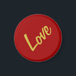 Scarlet rood goud kleuren liefde bruiloft kalligra magneet<br><div class="desc">U kunt de doopvonten en de kleuren gemakkelijk veranderen. U kunt uw logo en achtergrondafbeelding ook toevoegen zoals u wilt.</div>