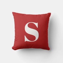 Scarlet Rood Initiaal Monogrammed Outdoor Kussen