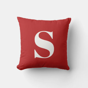 Scarlet Rood Initiaal Monogrammed Outdoor Kussen