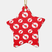 Scarlet Rood, Wit, Chevron, Duiken, Duiker Keramisch Ornament (Links)