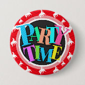 Scarlet Rood, Wit, Chevron, Rodeo Cowboy Ronde Button 7,6 Cm (Voorkant)