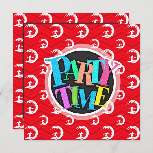 Scarlet rood, wit, chevron, surfen, surfer kaart (Voorkant / Achterkant)