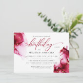 Scarlet Ruby Red Gem Geode Invitation Kaart (Staand voorkant)