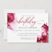 Scarlet Ruby Red Gem Geode Invitation Kaart (Voorkant)