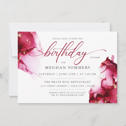 Scarlet Ruby Red Gem Geode Invitation Kaart (Voorkant)