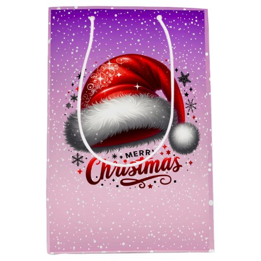 Scarlet Santa Hat Glow  Medium Cadeauzakje (Voorkant)