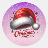 Scarlet Santa Hat Glow  Ronde Sticker (Voorkant)