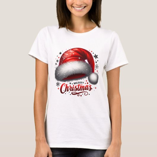 Scarlet Santa Hat Glow T-shirt (Voorkant)