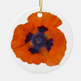 Scarlet Sinaasappel Poppy 1 keramisch Ornament