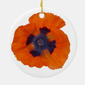Scarlet Sinaasappel Poppy 1 keramisch Ornament (Achterkant)