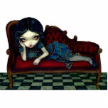 Scarlet Sofa gothic Victoriaans Photo Sculpture Staand Fotobeeldje<br><div class="desc">De Scarlet Sofa - een grote, oogkleurige schoonheidskreet op een Victoriaans sofa - heldere sjaald - in een sombere mansie ergens. Ik hou echt van deze. Deze sofa's worden soms een flauwvallen genoemd, maar ze ziet er meer verveeld uit dan lichtgelovig, als je het me vraagt. Mijn eigen originele acrylschilderij....</div>
