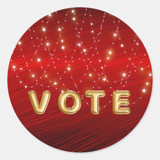 Scarlet Starlight Cascade Vote Ronde Sticker (Voorkant)