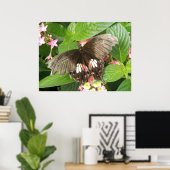 Scarlet Swallowtail Butterfly Macro Print (Thuiskantoor)