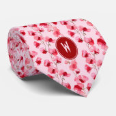 Scarlet Sweet Peas Floral Stropdas (Opgerold)