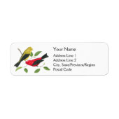 Scarlet Tanager Birds Return Address Label (Voorkant)