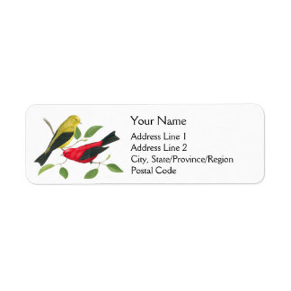 Scarlet Tanager Birds Return Address Label