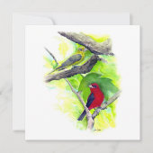 Scarlet Tanager Couple Note Kaart (Voorkant)