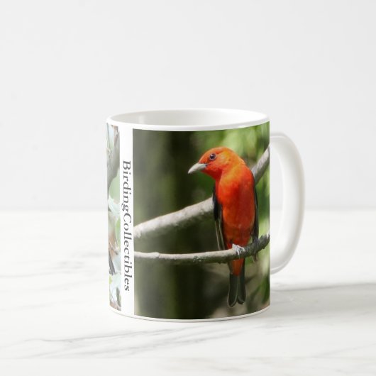 Scarlet Tanager Mok door BirdingCollectibles (Voorkant rechts)