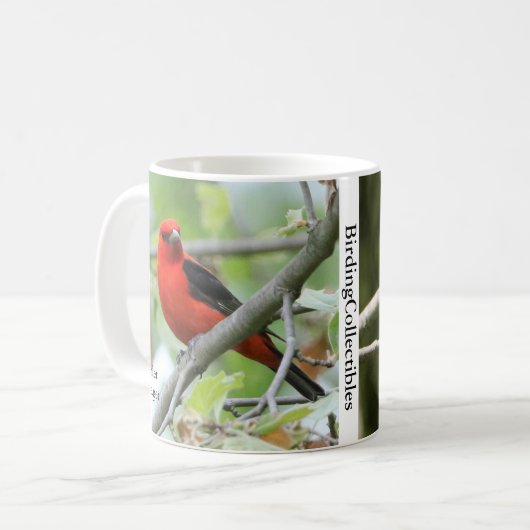 Scarlet Tanager Mok door BirdingCollectibles (Voorkant links)
