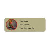 Scarlet Tanager Molting - Originele foto Etiket (Voorkant)