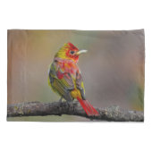 Scarlet Tanager Molting - Originele foto Kussensloop (Achterkant)