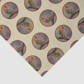 Scarlet Tanager Molting Originele foto Tissuepapier (Detail)