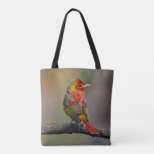 Scarlet Tanager Molting - Originele foto Tote Bag (Achterkant)