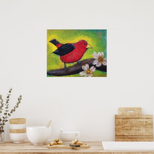 Scarlet Tanager Poster (Keuken)