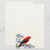 Scarlet Tanager Wild Bird Stationery Briefpapier (Voorkant / Achterkant)