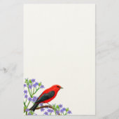 Scarlet Tanager Wild Bird Stationery Briefpapier (Voorkant)