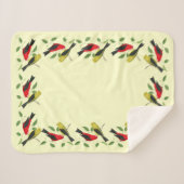 Scarlet Tanagers Bird Art Sherpa Blanket Sherpa Deken (Voorkant (horizontaal))