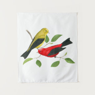 Scarlet Tanagers Bird Art Wandkleed