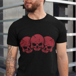 Scarlet Terror: Drievoudige schedel Tri-Blend Shirt