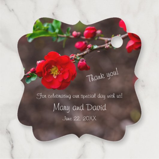 Scarlet Top Wedding Bedankjes Labels (Achterkant)