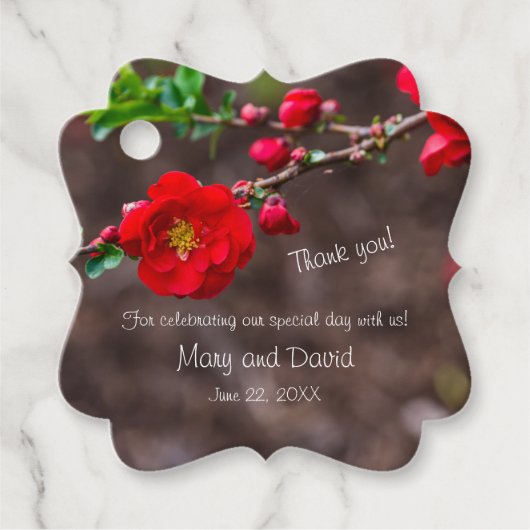 Scarlet Top Wedding Bedankjes Labels (Voorkant)