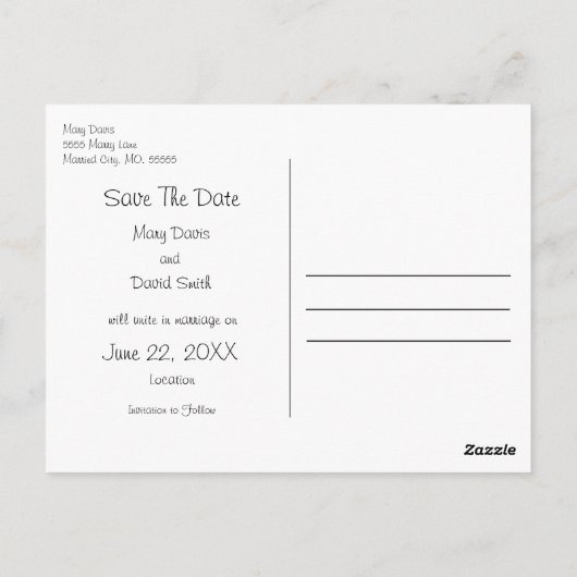 Scarlet Top Wedding Briefkaart (Achterkant)