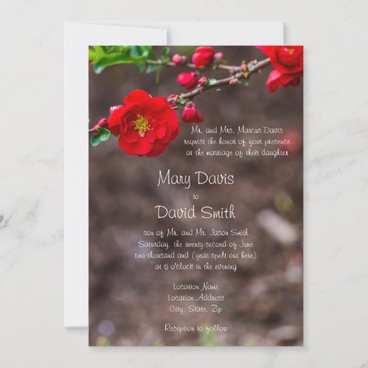 Scarlet Top Wedding Kaart (Voorkant)